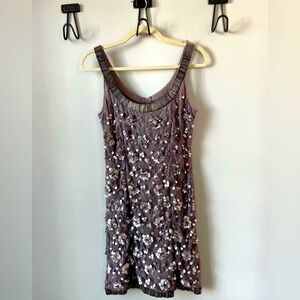 Anthropologie Lavender Sequin Mini Dress